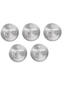 5-Pieces Panasonic CR2412 Lithium 3V Indonesia Batteries