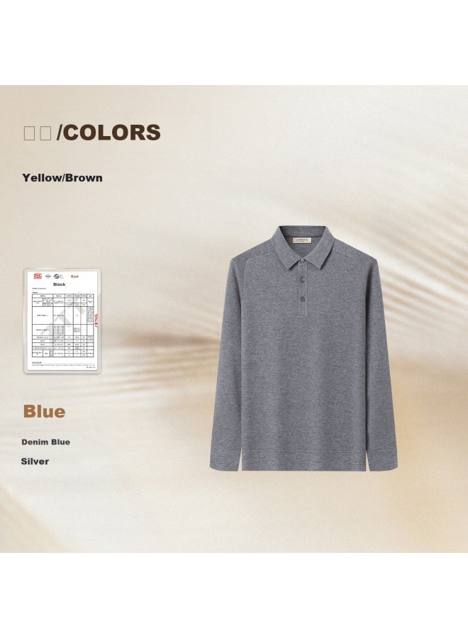Langdeng 25 Autumn Winter New Polo Collar Knitted Sweater Warm Mid Gray L (175/92a) - Image 2