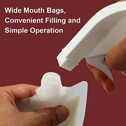 YASUOA 12 Pieces Travel Size Refillable Pouch for Toiletries Bulk 30ml/50ml/100ml, TSA Approved Squeeze Empty Stand Up Pouches for Liquids Lotion Shampoo Bags, Leak Proof Cosmetic Containers - Image 4