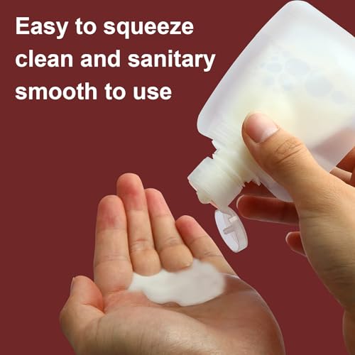 YASUOA 12 Pieces Travel Size Refillable Pouch for Toiletries Bulk 30ml/50ml/100ml, TSA Approved Squeeze Empty Stand Up Pouches for Liquids Lotion Shampoo Bags, Leak Proof Cosmetic Containers - Image 5