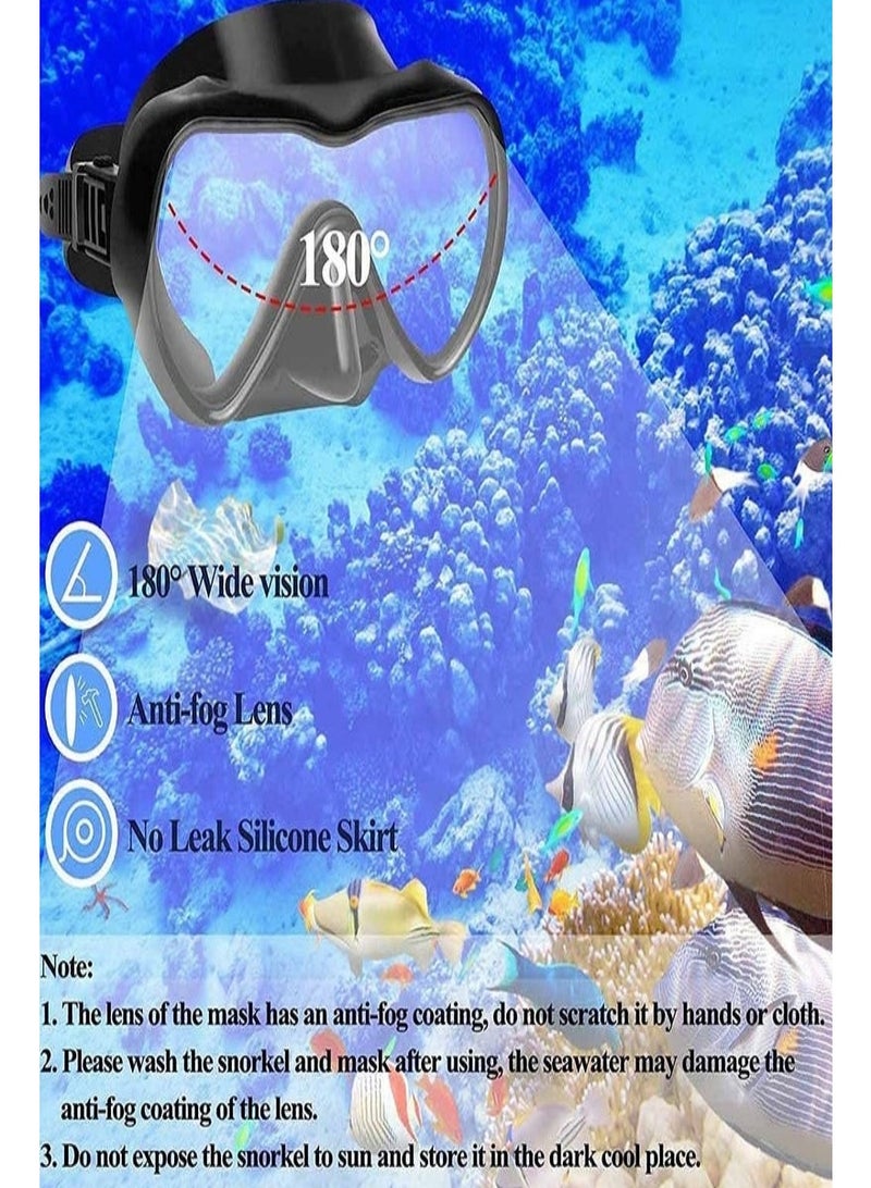 رحلة التنوعD قناع غطس مع أحدث نظام تنفس جاف، نظارات غطس بانورامية قابلة للطي 180 درجة من الزجاج المقوى ومقاومة للضباب ومقاومة للتسرب، معدات غطس للبالغين والشباب ، قناع غطس للتنفس الحر للغطس والغوص والسباحة - Image 2