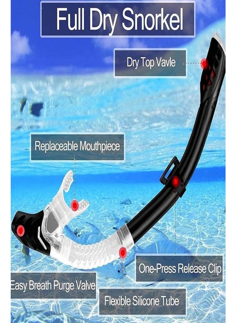 رحلة التنوعD قناع غطس مع أحدث نظام تنفس جاف، نظارات غطس بانورامية قابلة للطي 180 درجة من الزجاج المقوى ومقاومة للضباب ومقاومة للتسرب، معدات غطس للبالغين والشباب ، قناع غطس للتنفس الحر للغطس والغوص والسباحة - Image 5