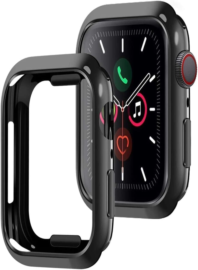 Next Next Store 2 Pack Case Compatible with iWatch 7 45mm, Ultra-Thin Soft TPU Bumper Shockproof Protective Clear Cover (Only Compatible with 45mm, Black)