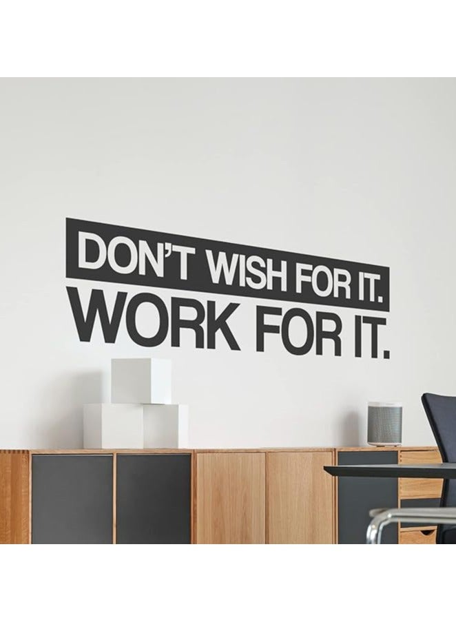 Today Idea Don't Wish for it Work for it | Motivational Large Gym Wall Decal Quote for Home Gym Yoga Exercise Fitness Workout Fitness Motivational Wall Art Decor Vinyl Removable Sticker 37x10 In - Image 1