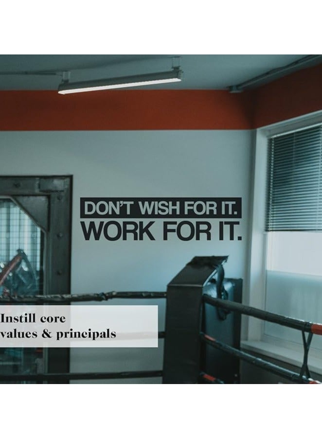 Today Idea Don't Wish for it Work for it | Motivational Large Gym Wall Decal Quote for Home Gym Yoga Exercise Fitness Workout Fitness Motivational Wall Art Decor Vinyl Removable Sticker 37x10 In - Image 4
