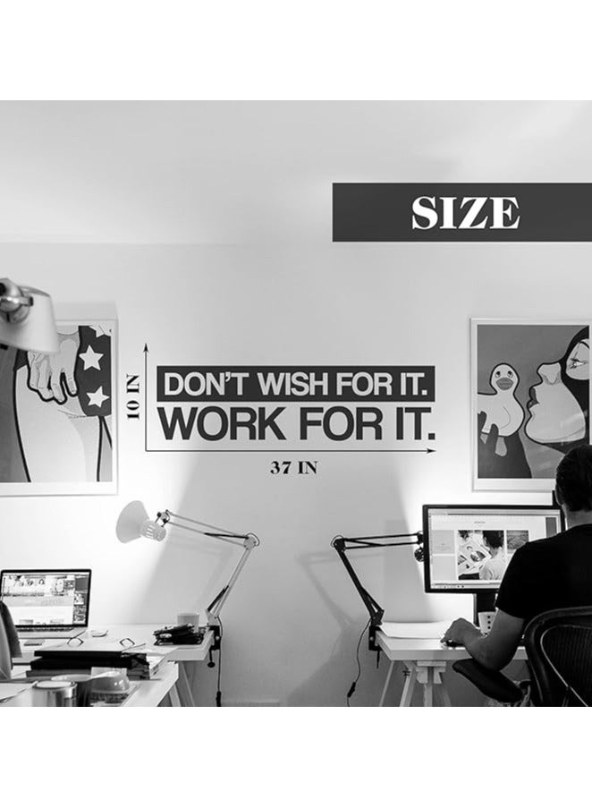 Today Idea Don't Wish for it Work for it | Motivational Large Gym Wall Decal Quote for Home Gym Yoga Exercise Fitness Workout Fitness Motivational Wall Art Decor Vinyl Removable Sticker 37x10 In - Image 3