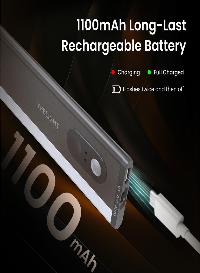 Yeelight Under Cabinet Lighting, Motion Sensor Under Counter Lights for Kitchen, 66 LED Rechargeable Closet Light Fixture, Stepless Dimming, 4000K Wireless Light for Counter, Wardrobe, Hallway, Stairs - Image 5