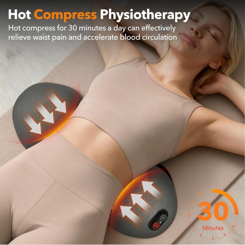 KITCADA 3 in 1 Electric Lumbar Massager Support Pillow, Back Massager with Heat, Adjustable Height for Bed and Chair,Back Support Pillow for Lower Back Pain Relief and Spine Support - Image 5