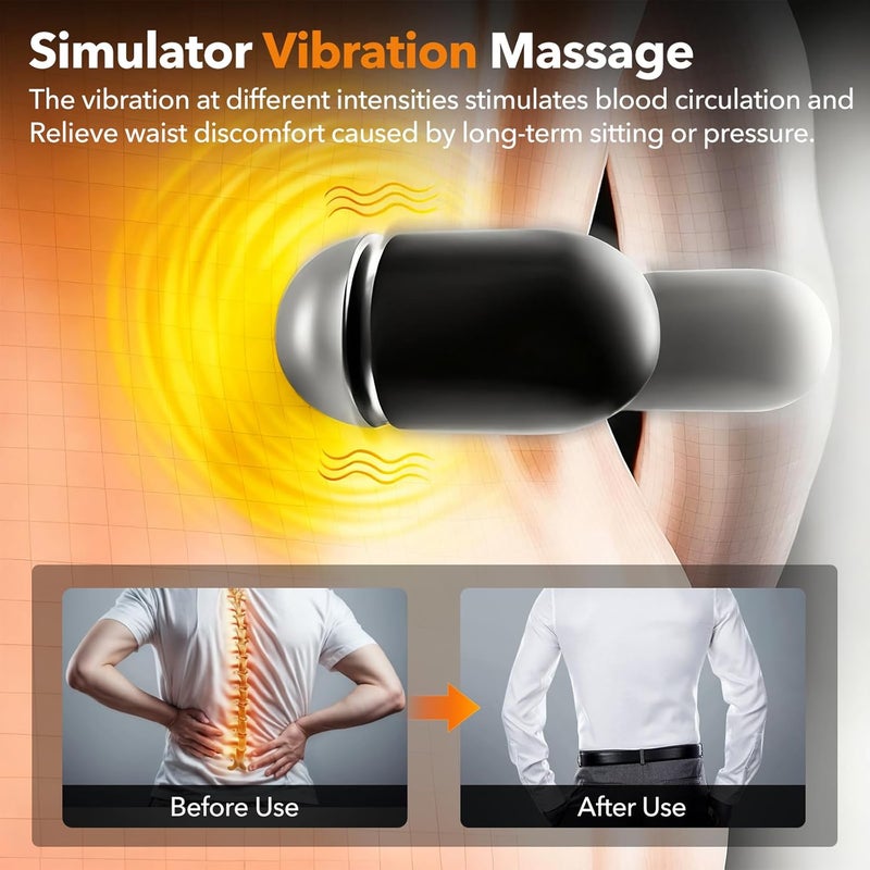 KITCADA 3 in 1 Electric Lumbar Massager Support Pillow, Back Massager with Heat, Adjustable Height for Bed and Chair,Back Support Pillow for Lower Back Pain Relief and Spine Support - Image 3