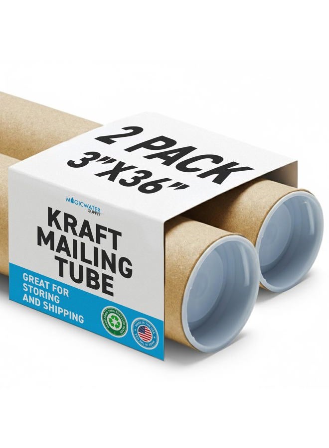 MagicWater Supply Mailing Tubes with Caps, 3 inch x 36 inch (2 Pack) | - Image 1