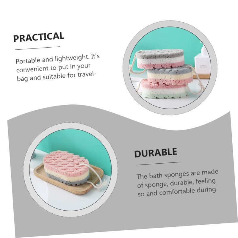 6Pcs Exfoliating Bath Sponges Soft Gentle Body Scrub Towels Random Color Lightweight - Image 5