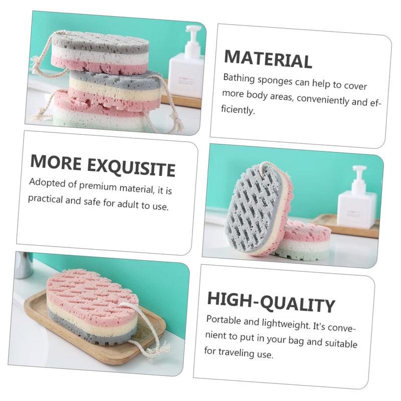 6Pcs Exfoliating Bath Sponges Soft Gentle Body Scrub Towels Random Color Lightweight - Image 4