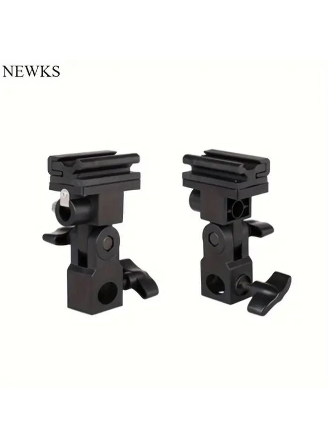 Hot Shoe Lamp Holder Black Camera Flash Base With Umbrella Hole Soft Light Tripod Adapter - Image 1