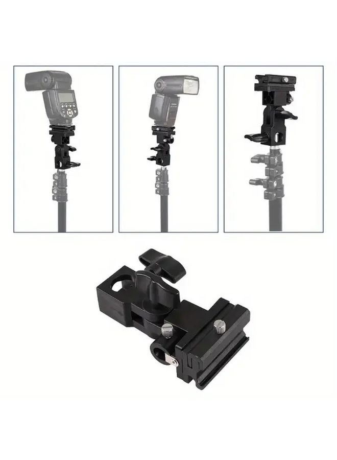 Hot Shoe Lamp Holder Black Camera Flash Base With Umbrella Hole Soft Light Tripod Adapter - Image 4