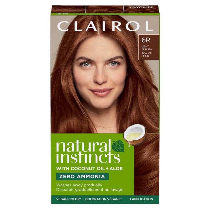 Clairol Natural Instincts Demi-Permanent Hair Dye, 6R Light Auburn Hair Color, Pack of 1 - Image 1