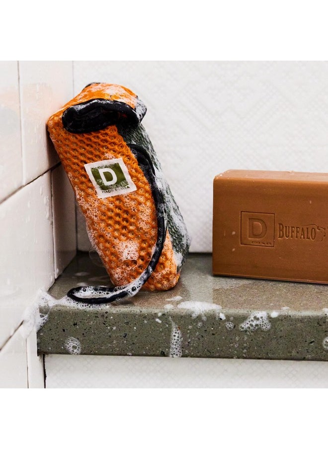 Duke Cannon Supply Co. Duke Cannon Tactical Scrubber - Big American Bourbon Soap | U.S. Military-Grade Soap Pouch With Coarse & Soft Mesh | Oak Barrel Scented 10 Oz 