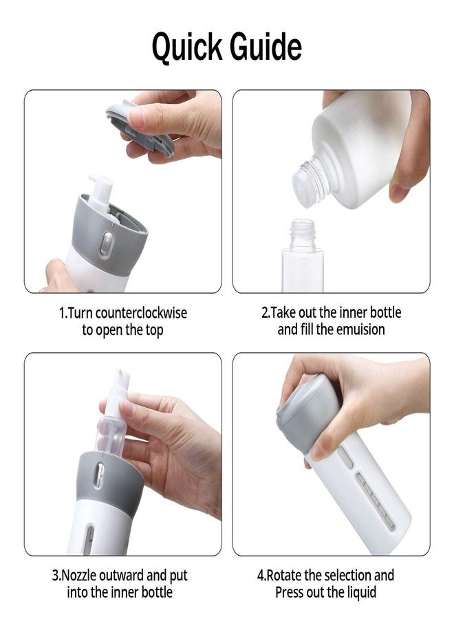 VENIVA 4 in 1 Travel Dispenser Bottle Set Travel Refillable Cosmetic Containers Set Plastic Leak Proof Travel Size Toiletries Liquid Lotion Container Bottle (Multi Color) - Image 5