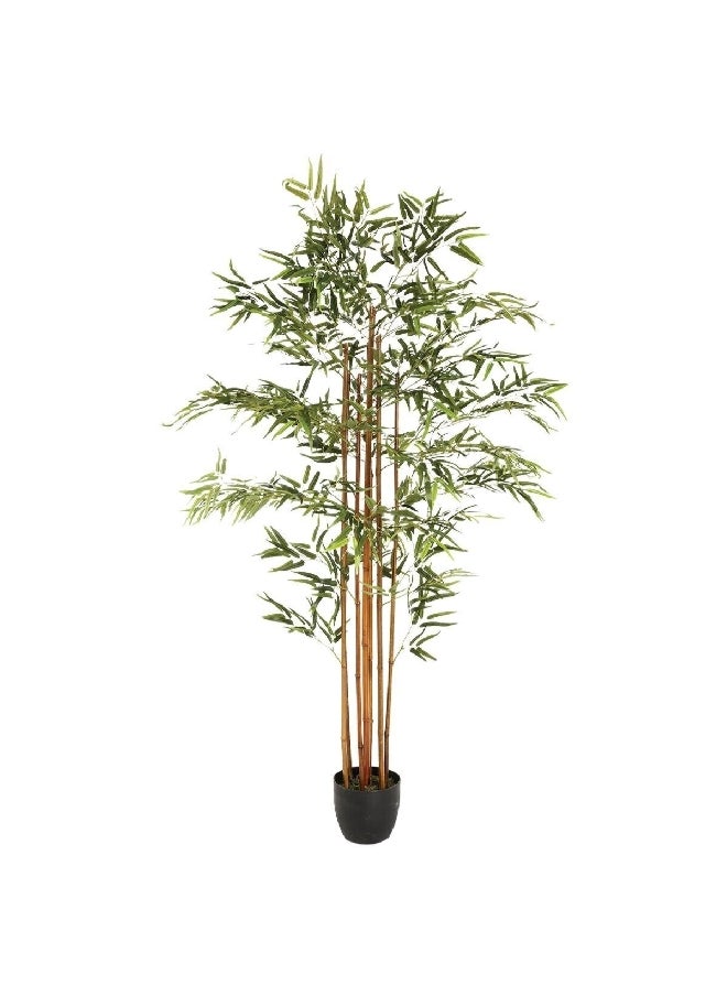 atmosphera Easy Maintenance Realistic Looking Decorative Artificial Bamboo Plant with Pot Green and Brown 180 cm 110248  - Image 1
