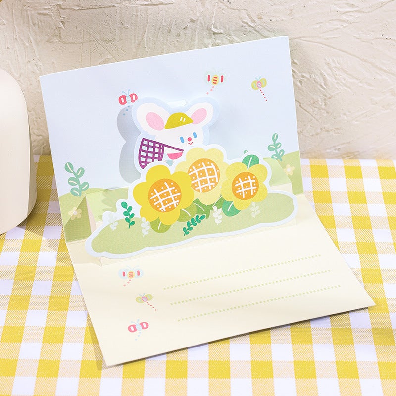Children's Heart Flood Greeting Card – Cute 3D Birthday Card for Girls - Image 1