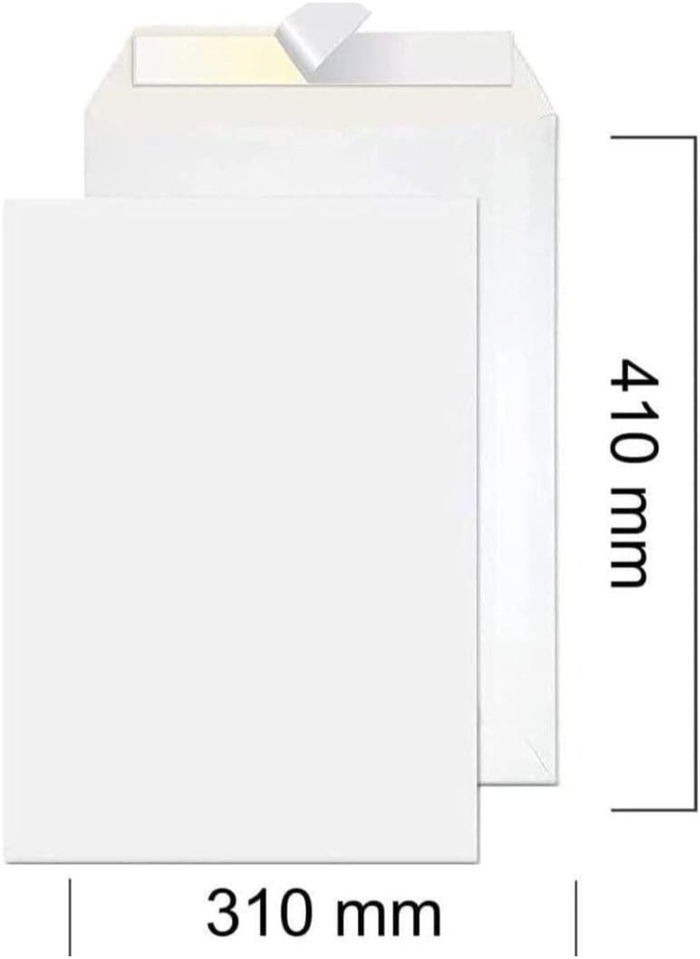 MARKQ - A3 White Envelopes, 410 x 310 mm Self Sealing Mailing Envelope for Posting mailing Home Office and Ecommerce, 100gsm, pack of 50 - Image 1