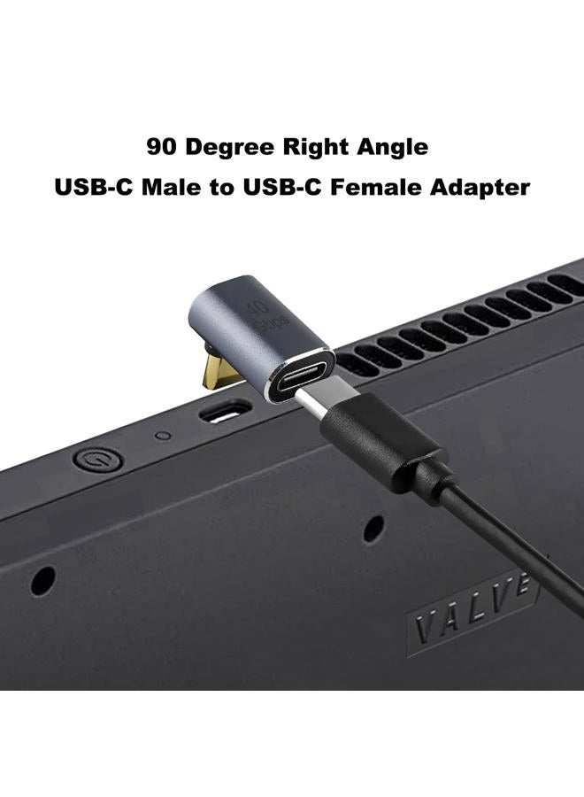 AreMe 90 Degree USB-C Male to Female Adapter, 2 Pack Right Angle 100W Type-C Adapter Extender for Steam Deck, ROG Ally, Switch, Notebook Computers, Tablet and Mobile Phones (Metallic Purple) - Image 2