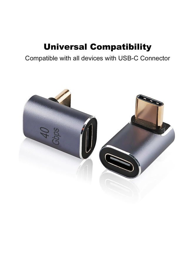 AreMe 90 Degree USB-C Male to Female Adapter, 2 Pack Right Angle 100W Type-C Adapter Extender for Steam Deck, ROG Ally, Switch, Notebook Computers, Tablet and Mobile Phones (Metallic Purple) - Image 5