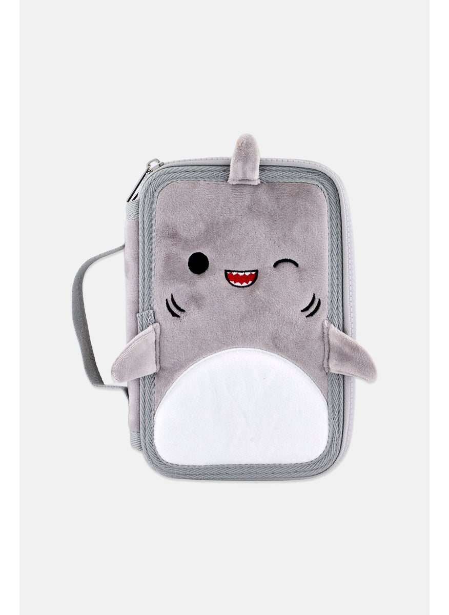 Squishmallows Shark Gordon Pencil Case, Grey  - Image 1