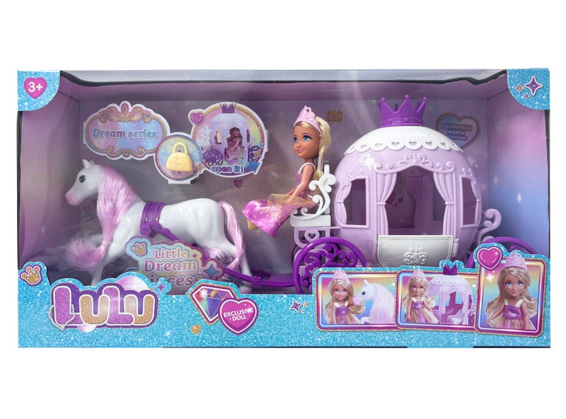 Lulu Princess Doll with Carriage – 5 Inch Doll Carriage Series with Horse | Girls Toys 3+ - Image 1