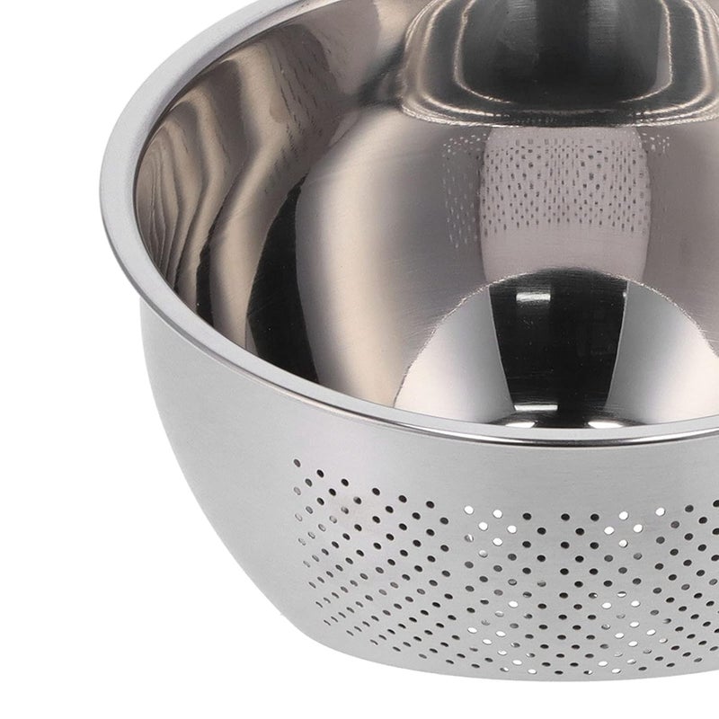 ATETO Stainless Steel Inclined Bottom Fruit Basin with Side Filter Drain Basket Rice Sieve Thickened Vegetable Washing Suitable for Rice Vegetables and Fruits Pack of 1 - Image 4
