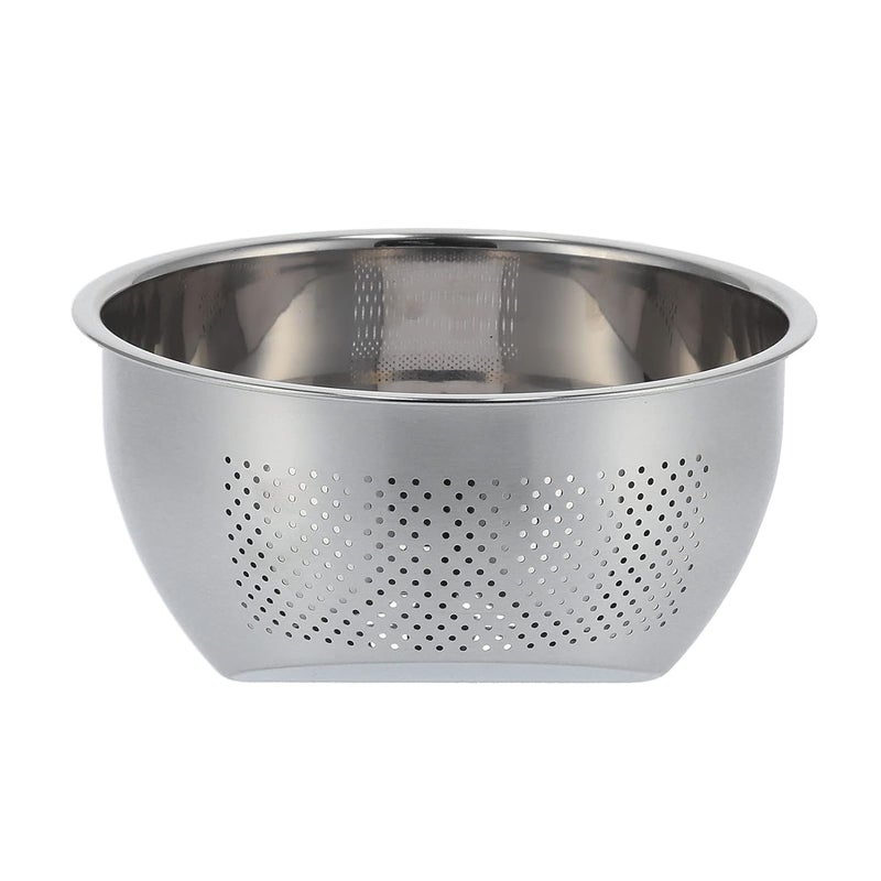 ATETO Stainless Steel Inclined Bottom Fruit Basin with Side Filter Drain Basket Rice Sieve Thickened Vegetable Washing Suitable for Rice Vegetables and Fruits Pack of 1 - Image 1