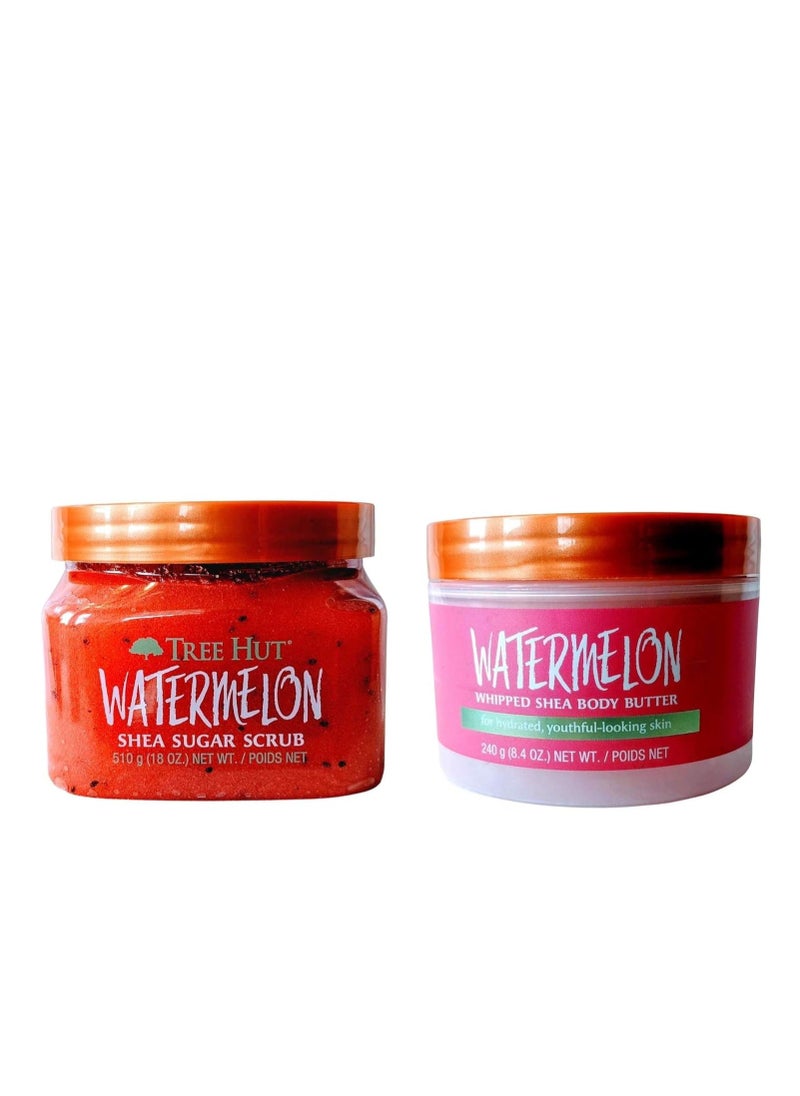 Tree Hut Tree Hut Radiant Skin Watermelon Shea Sugar Scrub Bundled With Watermelon Whipped Shea Body Butter  - Image 1