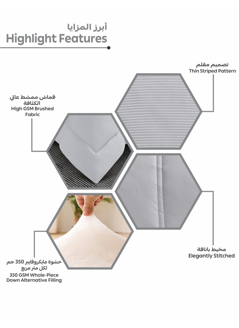 طقم مفرش فندقي 4 قطع مفرد ونص 170×203 سم فضي رملي
