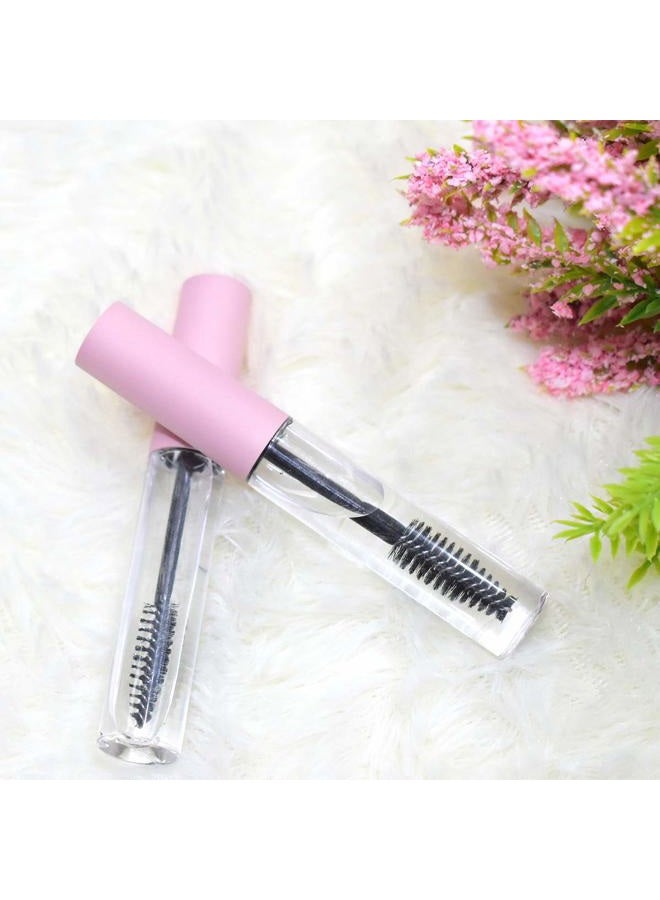 GTHER 10PCS 10ML Empty Mascara Tube Bottle with Eyelash Wand & Rubber Inserts & Funnels Set for Castor Oil/Eyelash Growth Oil, DIY Mascara Eyelash Cream Container with Cap, Matte Pink - Image 2