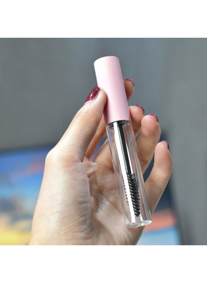 GTHER 10PCS 10ML Empty Mascara Tube Bottle with Eyelash Wand & Rubber Inserts & Funnels Set for Castor Oil/Eyelash Growth Oil, DIY Mascara Eyelash Cream Container with Cap, Matte Pink - Image 5