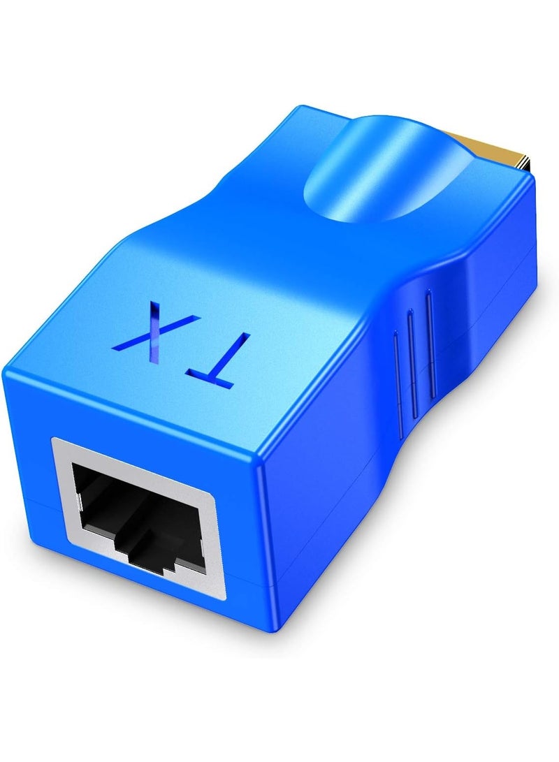 موسع كابل HDMI Power Prime، محول موسع كابل شبكة HDMI إلى RJ45 مكرر عبر Cat 5e / 6 1080p حتى 30 مترًا لتلفزيون HDTV PS4 STB 4K 2K (قطعتان) - Image 4