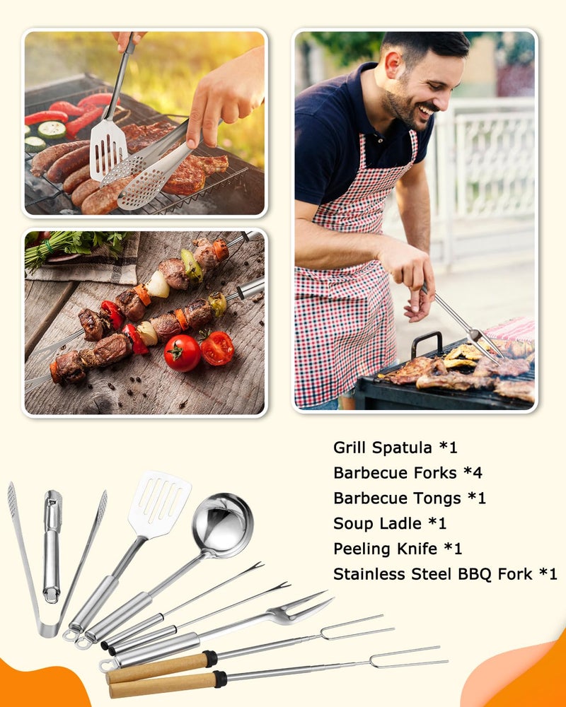 Hozzen Camping Cooking Utensil Set - 33 Pcs Camping Cookware Set, Portable Car Camp Essentials for Cooking and Grilling,Ideal Gift for RV Tent Camper, Picnics, BBQs, Parties - Image 2