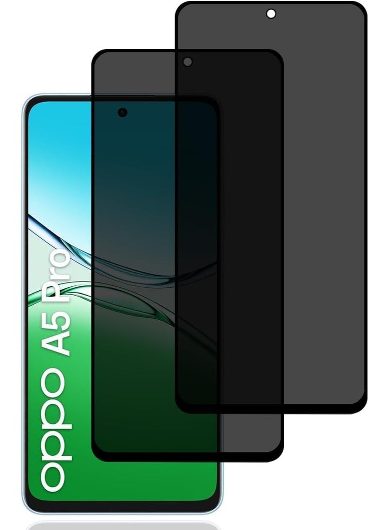 Muzz [2 Pack] Privacy Screen Protector for OPPO A5 Pro 5G, Anti-Spy 9H Tempered Glass, Full Coverage, Scratch Resistant,28 ° Full Screen Anti-peeping (OPPO A5 Pro 5G) - Image 1