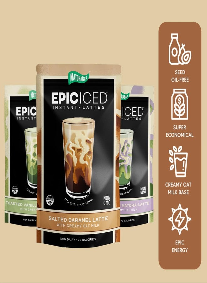 Matchabar Epic Iced Instant Latte Powder | Lavender Oat Matcha w/Oat Milk Base | Low Sugar, Non-Diary & Vegan Instant Iced Matcha Powder | Barista-Quality Creamy Latte Mix | 10 Servings - Image 5