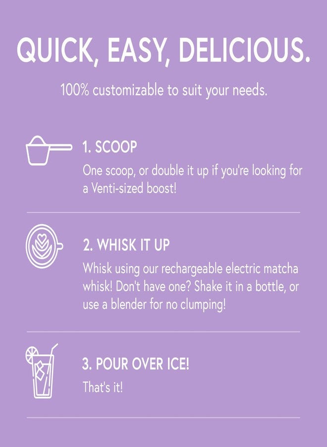 Matchabar Epic Iced Instant Latte Powder | Lavender Oat Matcha w/Oat Milk Base | Low Sugar, Non-Diary & Vegan Instant Iced Matcha Powder | Barista-Quality Creamy Latte Mix | 10 Servings - Image 3