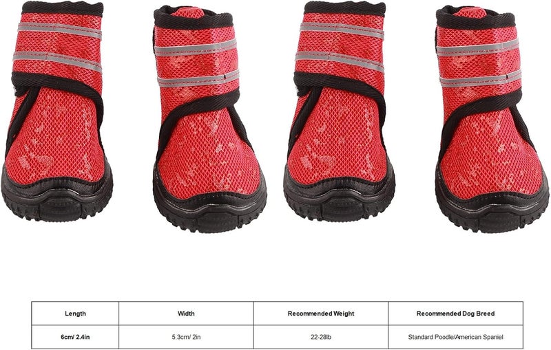 Adjustable Anti - Slip Dog Boots for Small Medium and Large Dogs, Outdoor Pet Shoes with Reflective Straps and Rubber Sole for Wet Floors and Rainy Days (60 Yards) - Image 5