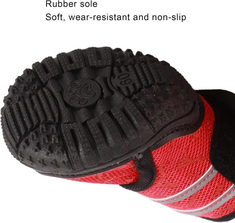 Adjustable Anti - Slip Dog Boots for Small Medium and Large Dogs, Outdoor Pet Shoes with Reflective Straps and Rubber Sole for Wet Floors and Rainy Days (60 Yards) - Image 2