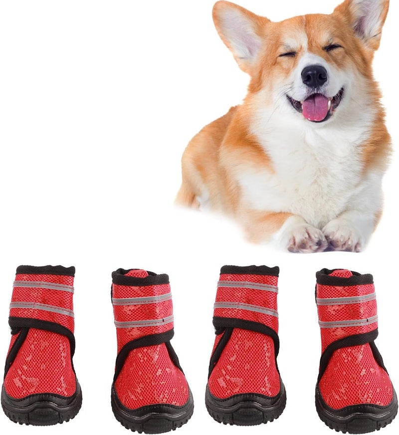 Adjustable Anti - Slip Dog Boots for Small Medium and Large Dogs, Outdoor Pet Shoes with Reflective Straps and Rubber Sole for Wet Floors and Rainy Days (60 Yards) - Image 4