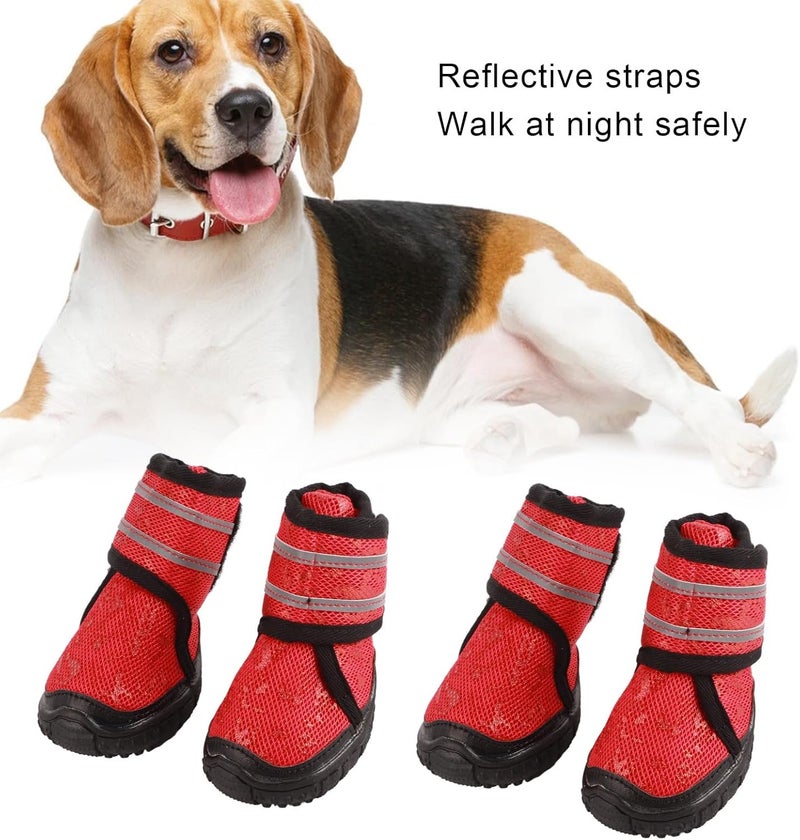 Adjustable Anti - Slip Dog Boots for Small Medium and Large Dogs, Outdoor Pet Shoes with Reflective Straps and Rubber Sole for Wet Floors and Rainy Days (60 Yards) - Image 3