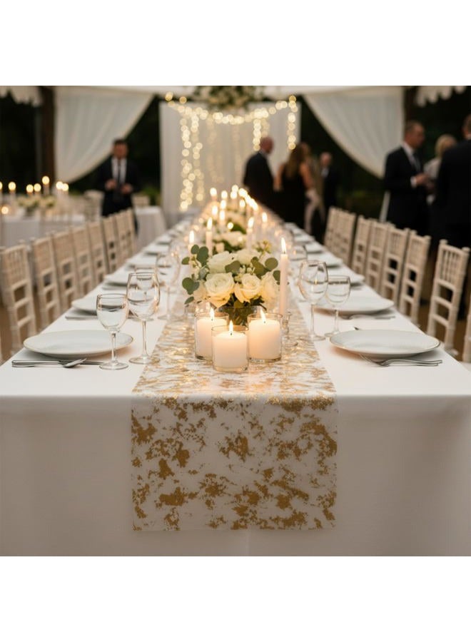 PapaKit Sparkle Metallic Gold Thin Table Runner 11"x84", Pack of 2 for Holidays, Wedding, Parties and Everyday Decoration - Image 5