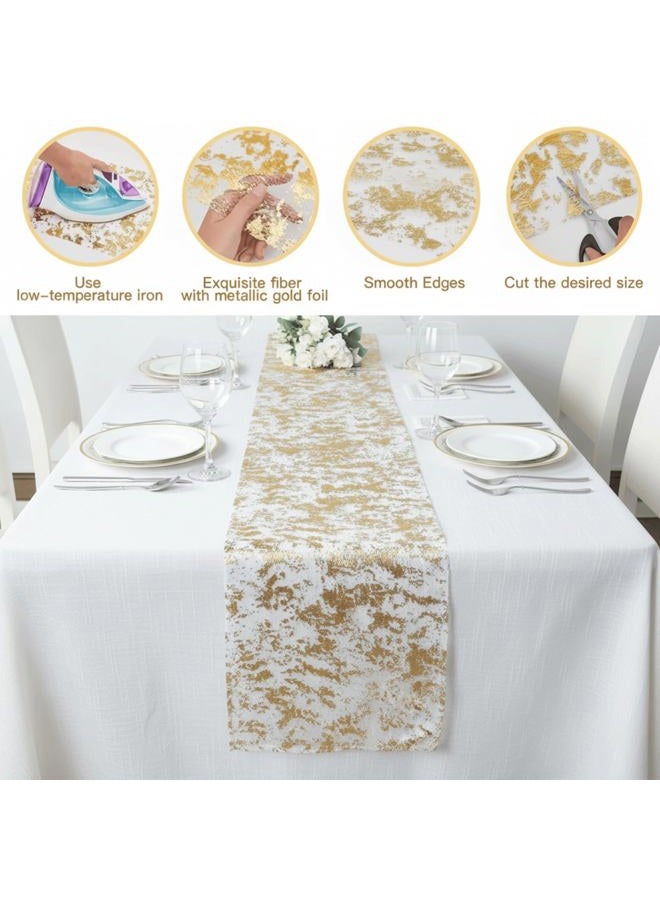 PapaKit Sparkle Metallic Gold Thin Table Runner 11"x84", Pack of 2 for Holidays, Wedding, Parties and Everyday Decoration - Image 4