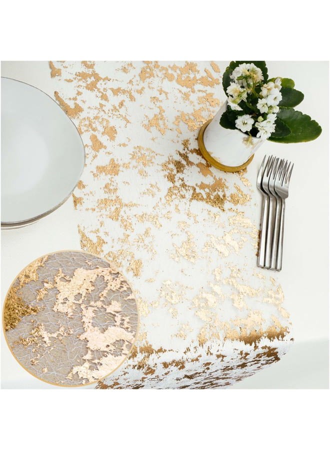 PapaKit Sparkle Metallic Gold Thin Table Runner 11"x84", Pack of 2 for Holidays, Wedding, Parties and Everyday Decoration - Image 1