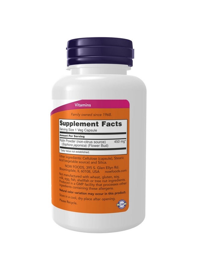now Supplements Rutin (Sophora Japonica) 450 Mg Free Radical Scavenger* Cell Defense* 100 Veg Capsules  - Image 3