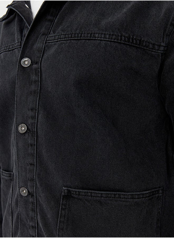 trendyol - Anthracite Regular Fit Denim Jacket TMNAW23CE00011 - Image 1