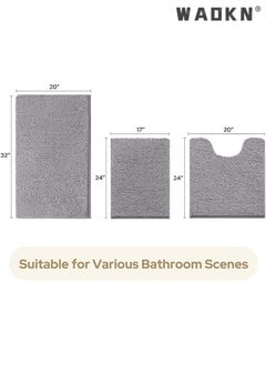 3-Piece Door Mats & Shower Mat Combo - Ultra-Soft, Non-Slip, & Super Absorbent Plush for Enhanced Safety & Comfort in Your Tub & Beyond - Extra Long for Enhanced Coverage & Style - pzsku/ZBAE90BF429EF3F23E75AZ/45/_/1726911427/ffc7a865-3992-441d-80f4-7f6f7f289f99