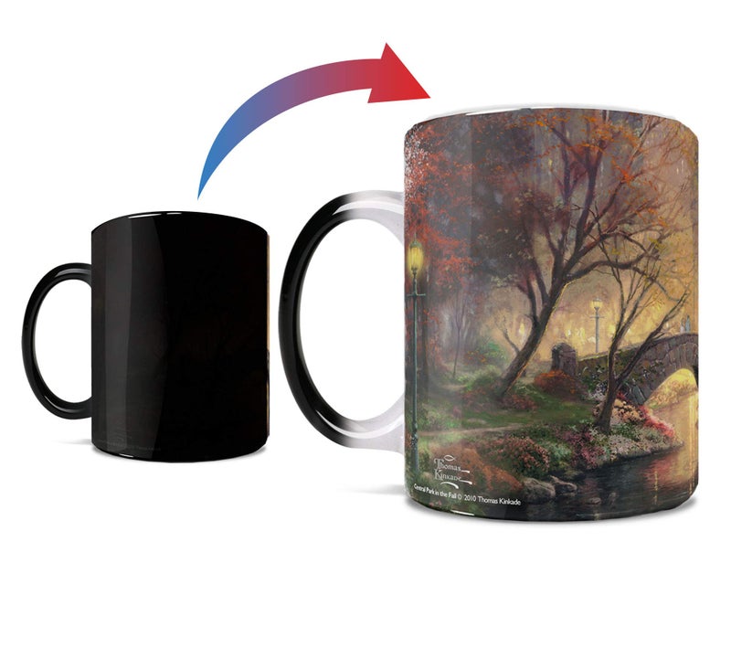Morphing Mugs Thomas Kinkade Central Park in the Fall One 11 oz Color Changing Heat Sensitive Ceramic Mug Image Revealed When HOT Liquid Is Added